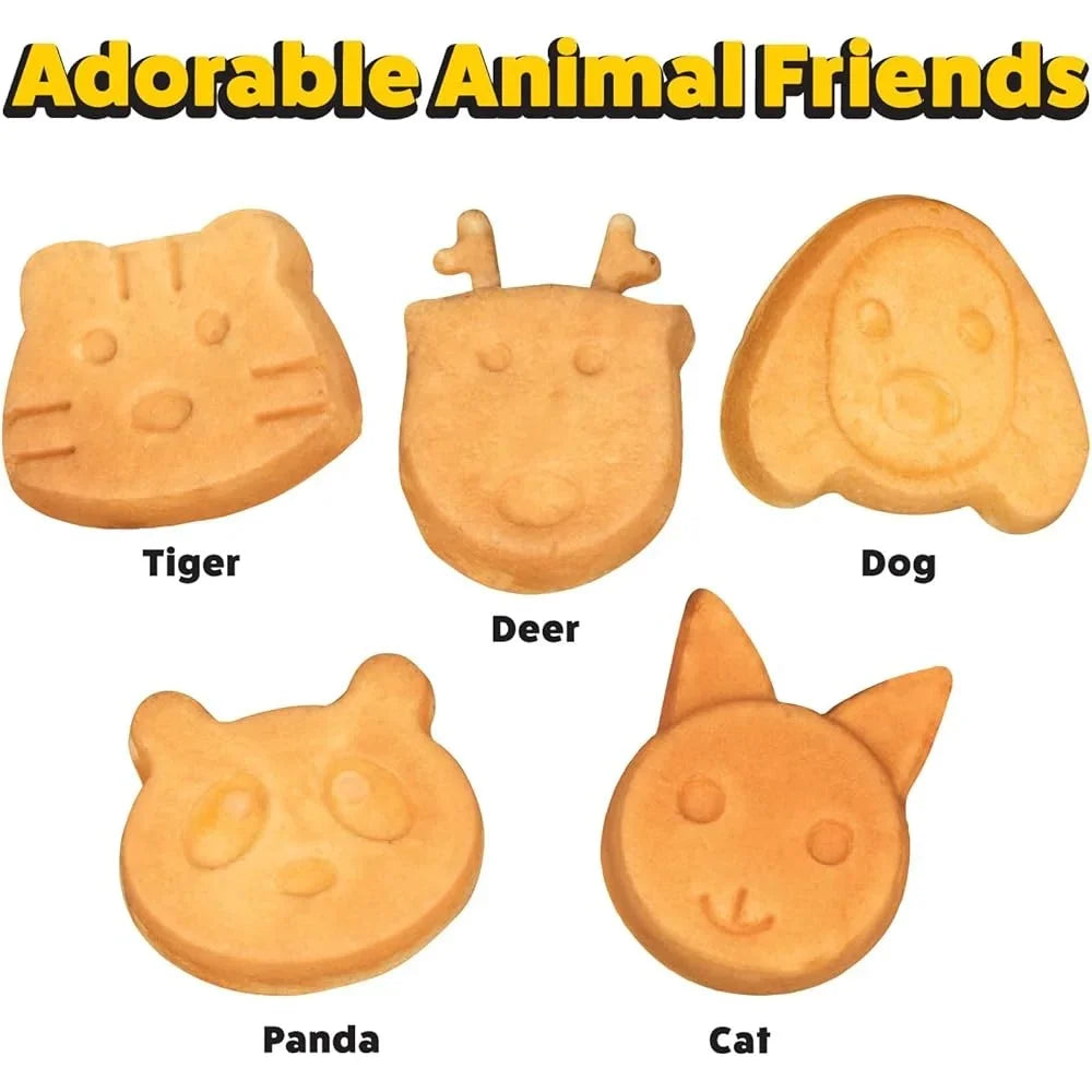 XMSJ Animal Mini Waffle Maker 7 Shapes Cat Dog Reindeer