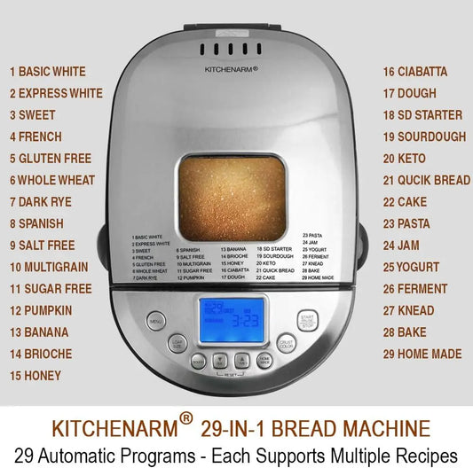 Hign-concerned 29-in-1 Smart Bread Maker With Gluten Free