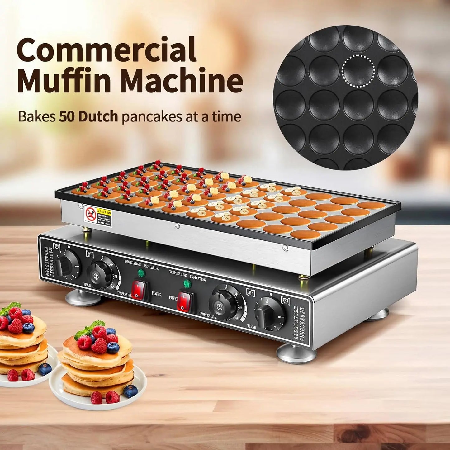 Iosn 110V Mini Pancake Baker 1800W 50 PCS Pancake Maker