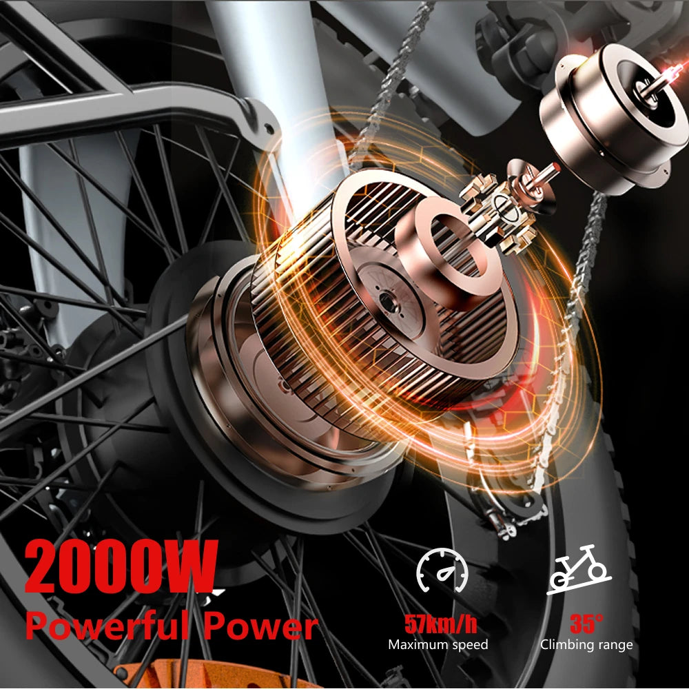 Huanci HX Q3 2000W Electric Fat Tire Ebike 48V 20Ah