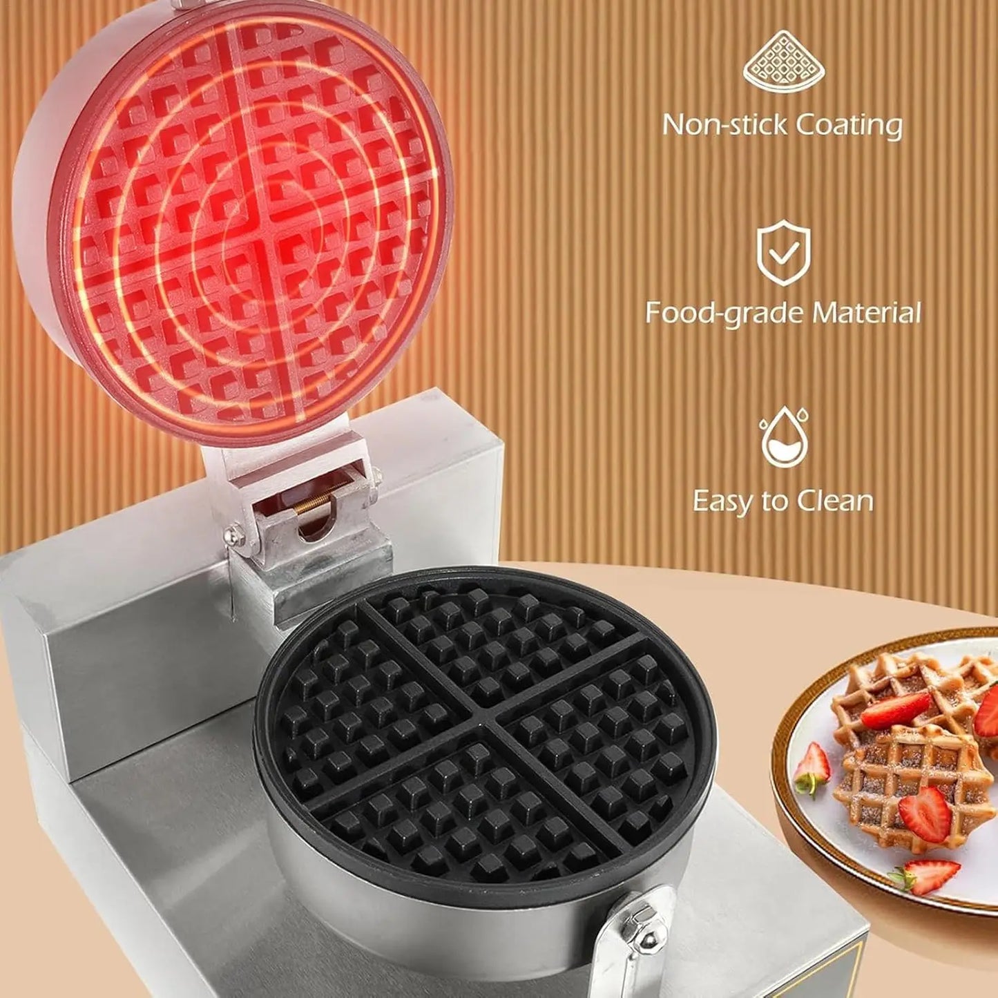 Iosn Electric Waffle Maker Nonstick Breakfast Waffle Iron