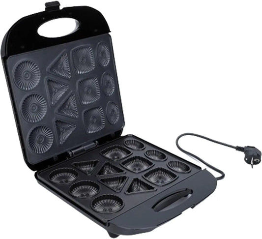 Household Large 16-Hole Donut Machine Breakfast Cake Machine Round Cake Machine Double Door Heating Electric Cake Pan,C