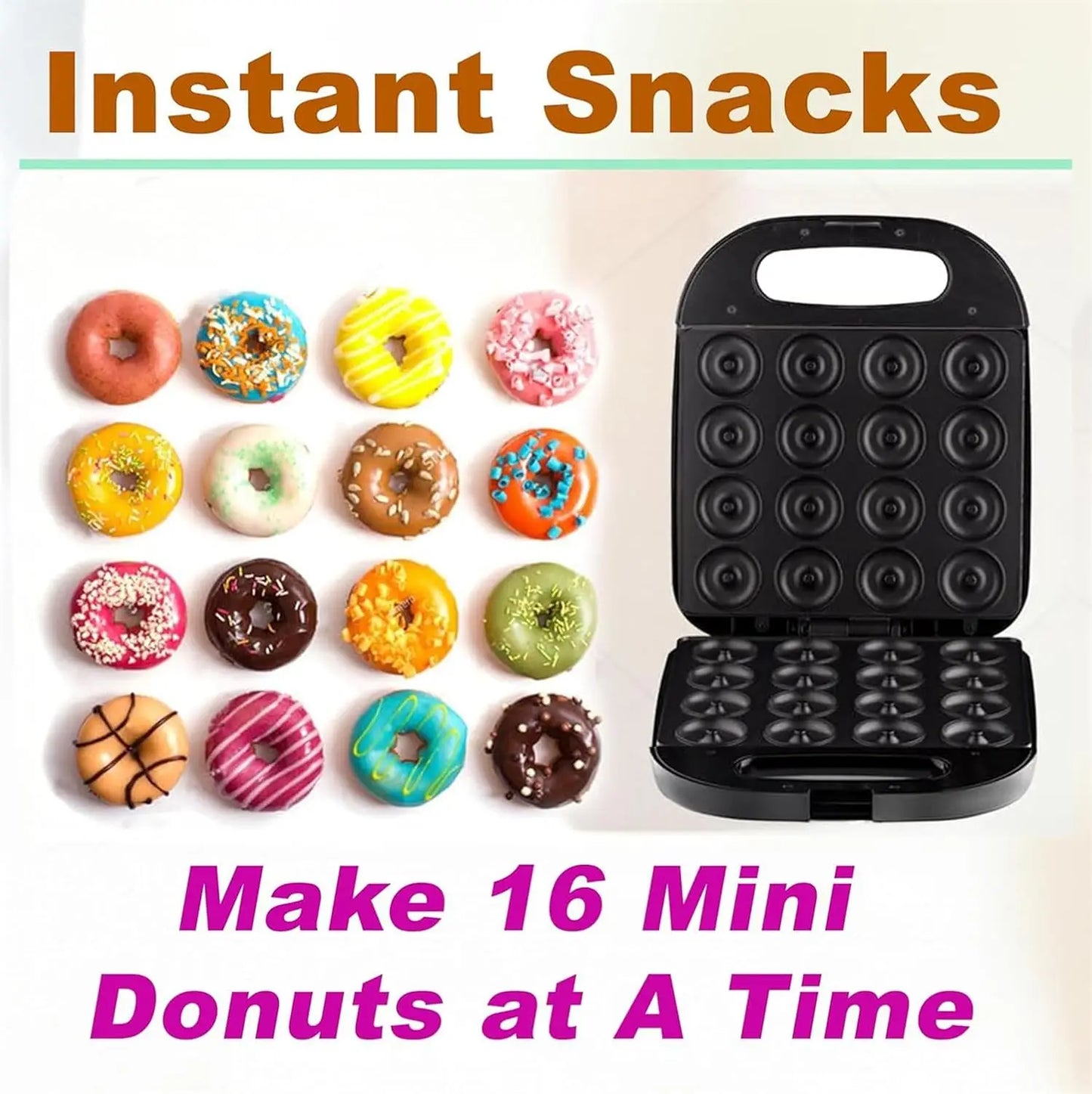 Iosn Mini Donut Maker 1400W Nonstick Pancake Cake Machine