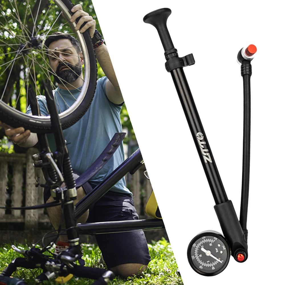 300 PSI Bicycle Pump With Gauge Schrader Presta Valve