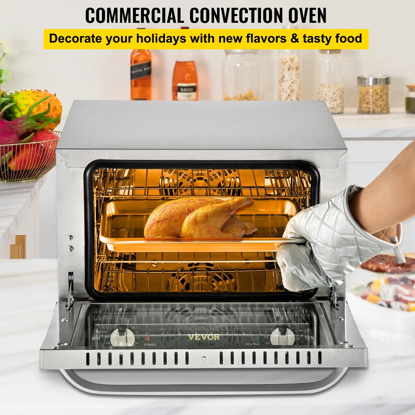 SucceBuy 21L47L66L Electric Oven Commercial Multifunction Countertop 3/4-Layer Baking Machine Home Toaster Pizza Convection Oven