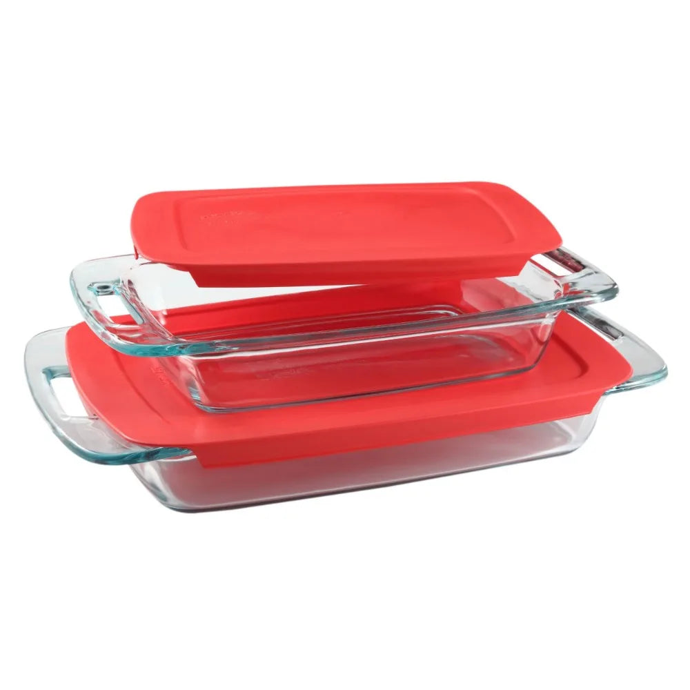 Hign-concerned 4 Piece Rectangular Glass Baking Dish Set