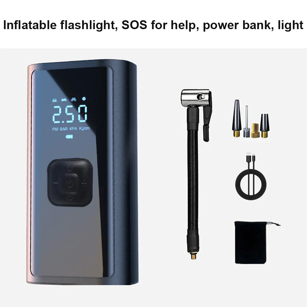 Hign Concerned 3 In 1 Car Wireless Air Pump LEDLight