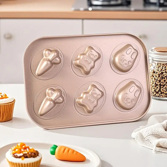 Others Cartoon Nonstick 6 Cavities Baking Mold for Oven Use