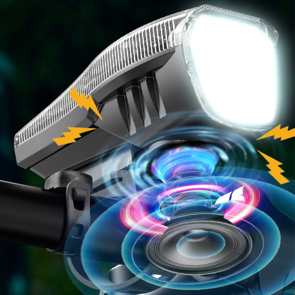 JOCESTYLE LED Bike Headlight With Horn USB 650LM Light
