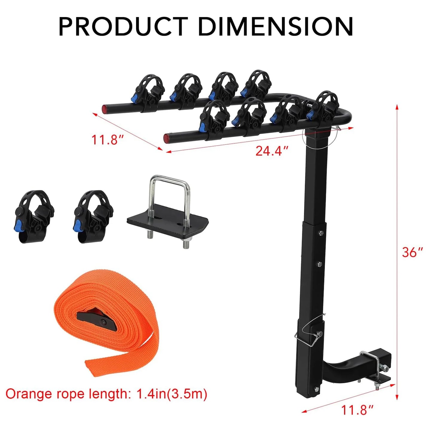 Foldable Hitch Mount Bike Rack For Cars And SUVs Durable
