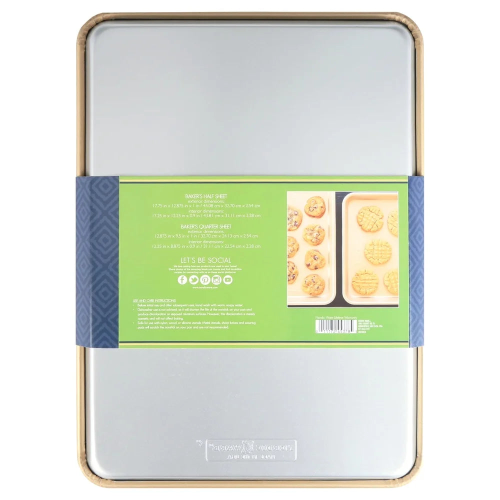 Feature Nonstick Baking Sheets Set Of 2 Metal Cookie Pans