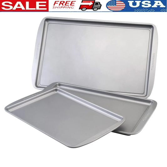 Nonstick Bakeware Cookie Pan Set Heavy Duty 3 Piece