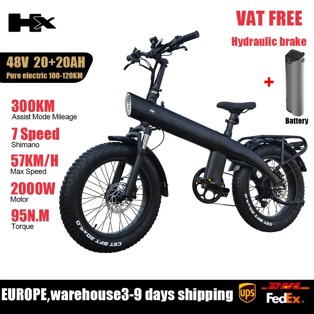 Huanci HX Q3 2000W Electric Fat Tire Ebike 48V 20Ah