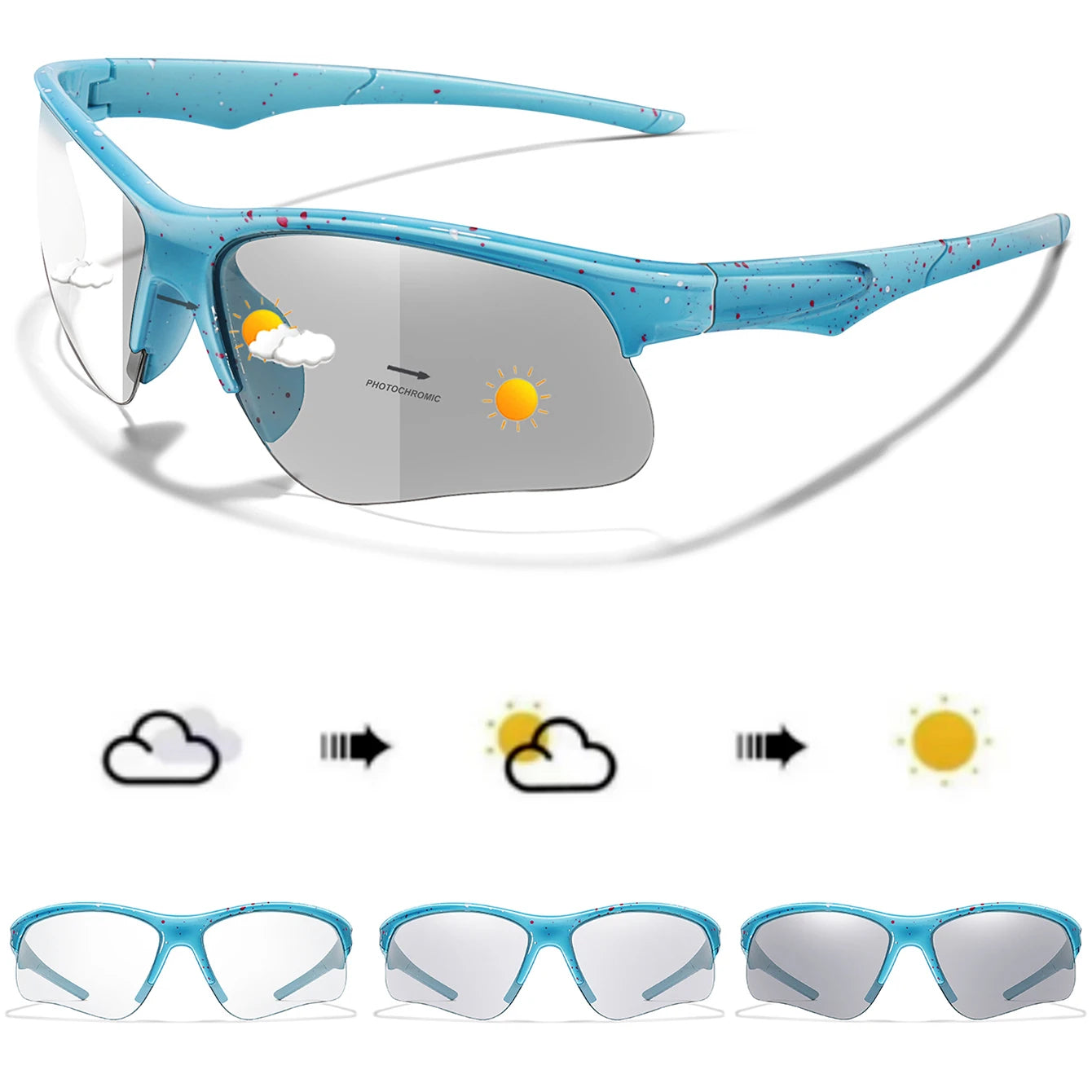 Style Photochromic Sunglasses Men Women Outdoor Mtb Bicycle Cycling Runnging Eyewear Sports Bike Windproof Goggles