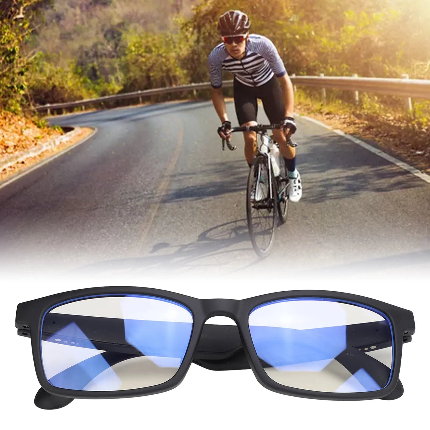 Cycling Sunglasses Bluetooth Sunglasses Stable Connection 4 Hours Playback Time Smart Sound Glasses with Mic for Outdoor Cycling
