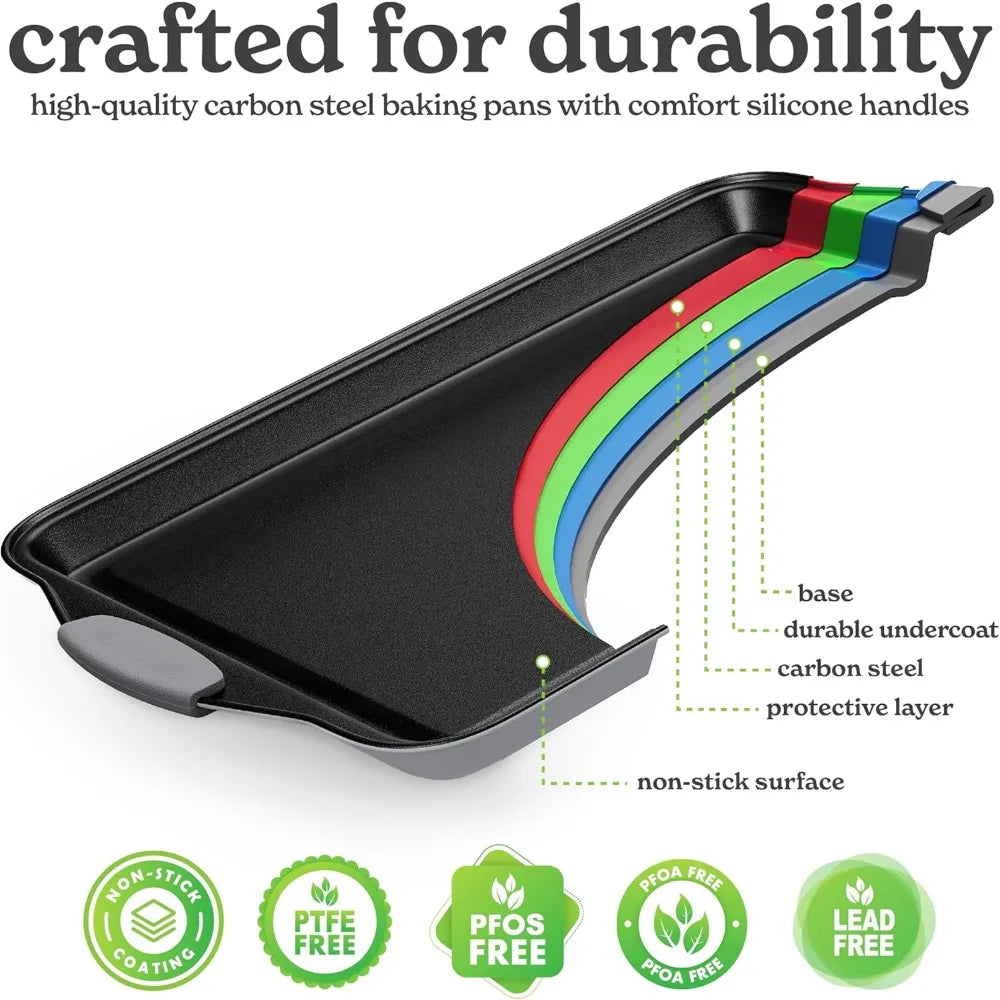 Nonstick Stackable Bakeware Set Heavy Duty Easy Release