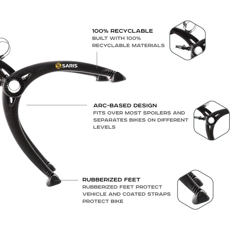 YTYIN Saris Bones Car Trunk Bike Rack For Two Bikes