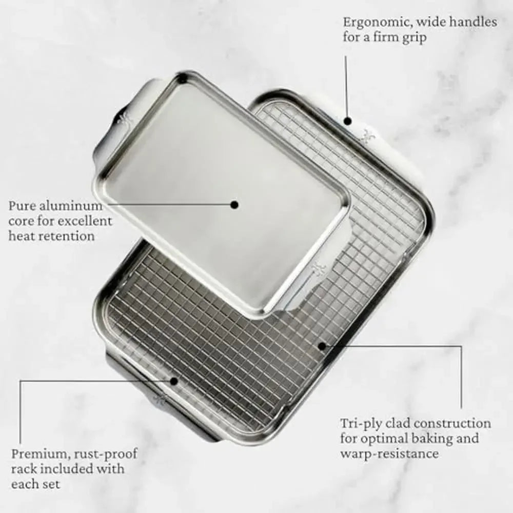 XMSJ Stainless Steel Baking Sheet Set 5 Piece Ovenware