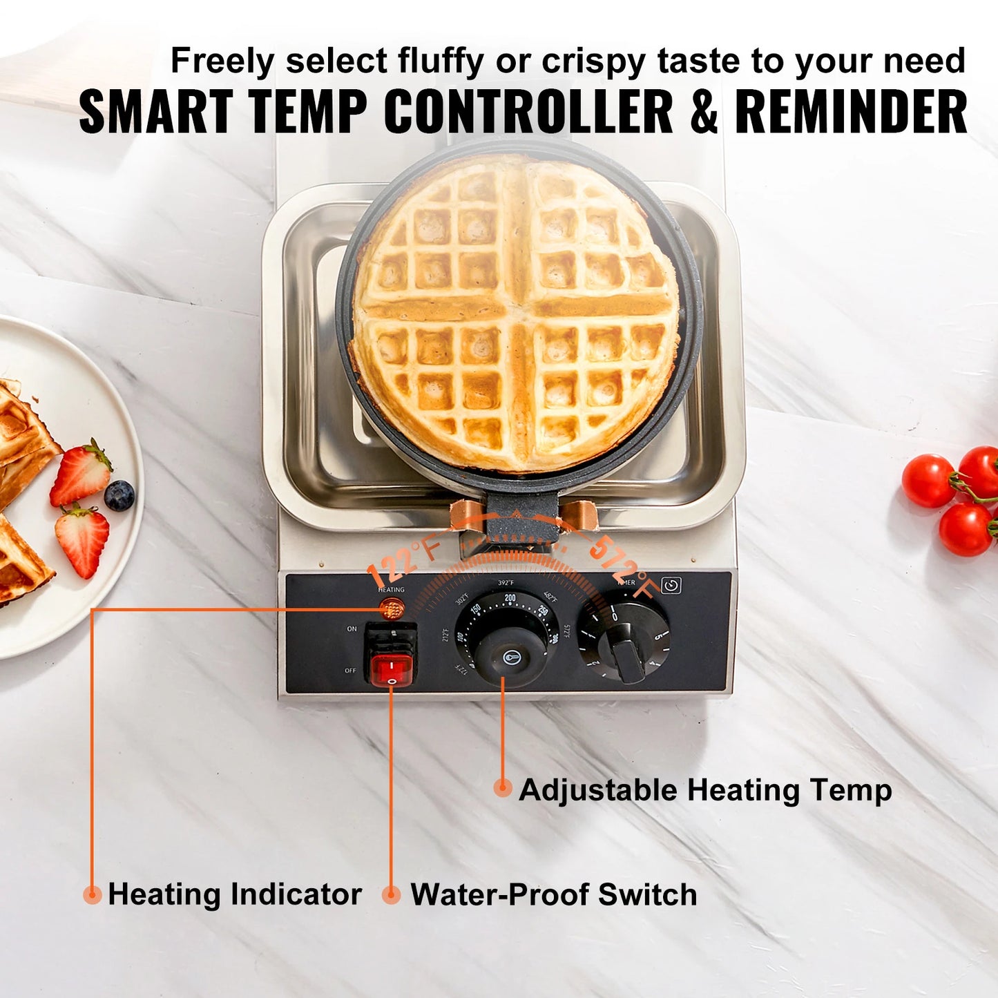 SucceBuy Electric Waffle Maker Round Nonstick Gaufrier