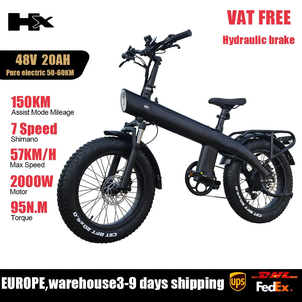 Huanci HX Q3 2000W Electric Fat Tire Ebike 48V 20Ah