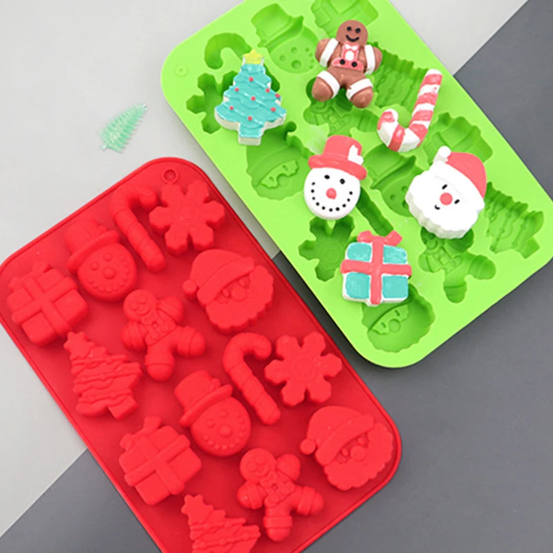 Cake Tools 14 Hole Christmas Silicone Chocolate Mold Pastry