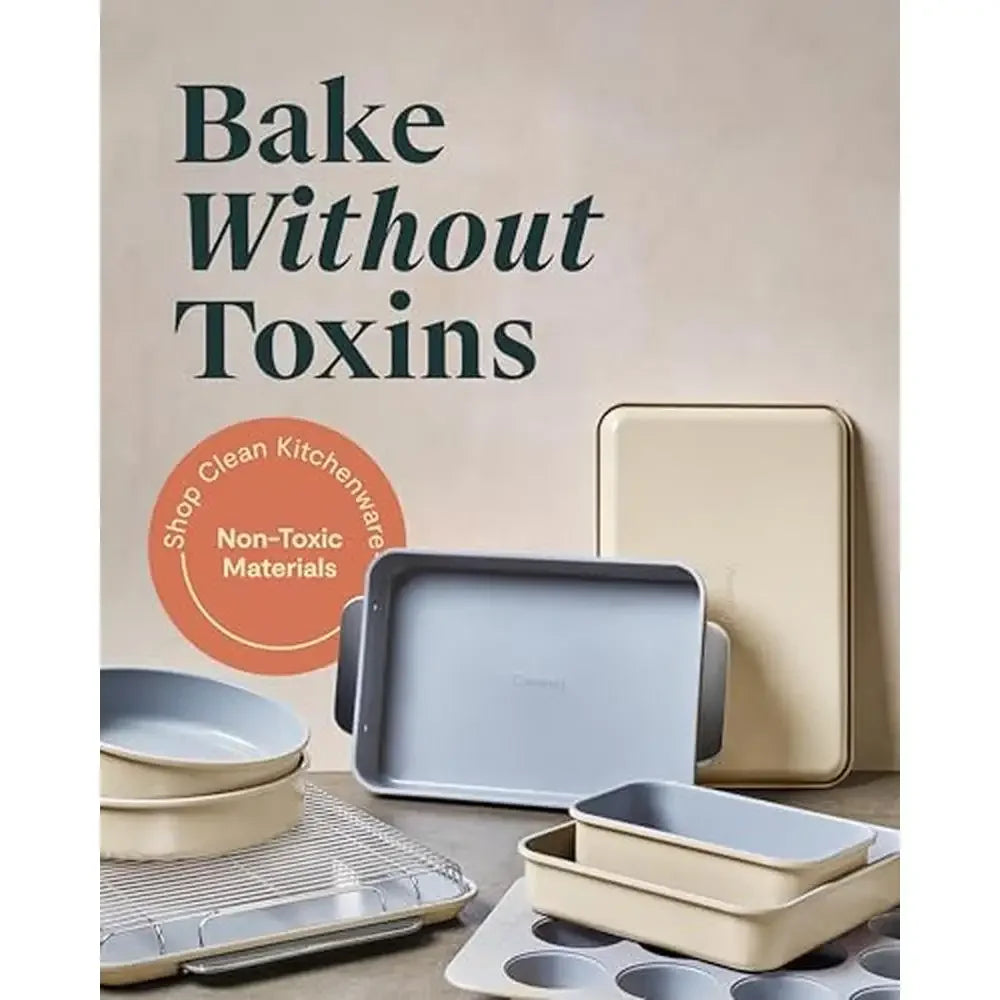 XMSJ Nonstick Ceramic Bakeware Set Aluminized Steel Body