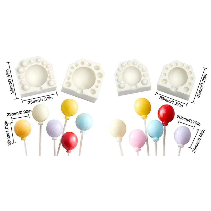Cake Tools Mini 3D Oval Balloon Silicone Mold For Fondant