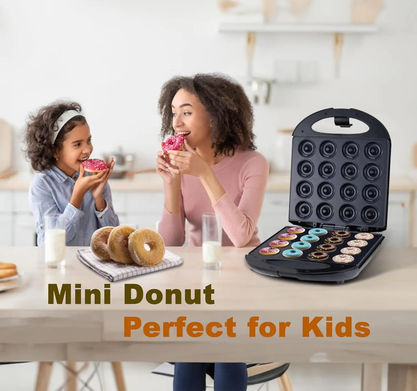 Iosn Mini Donut Maker 1400W Nonstick Pancake Cake Machine