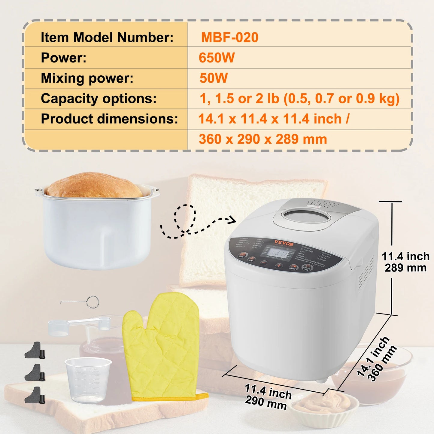 SucceBuy Bread Maker 19 In 1 Gluten Free Setting Automatic