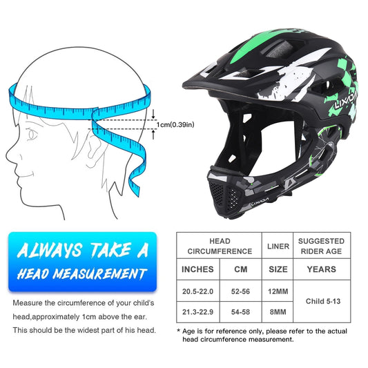 Hign-concerned Kids Cycling Helmet Detachable Full Face