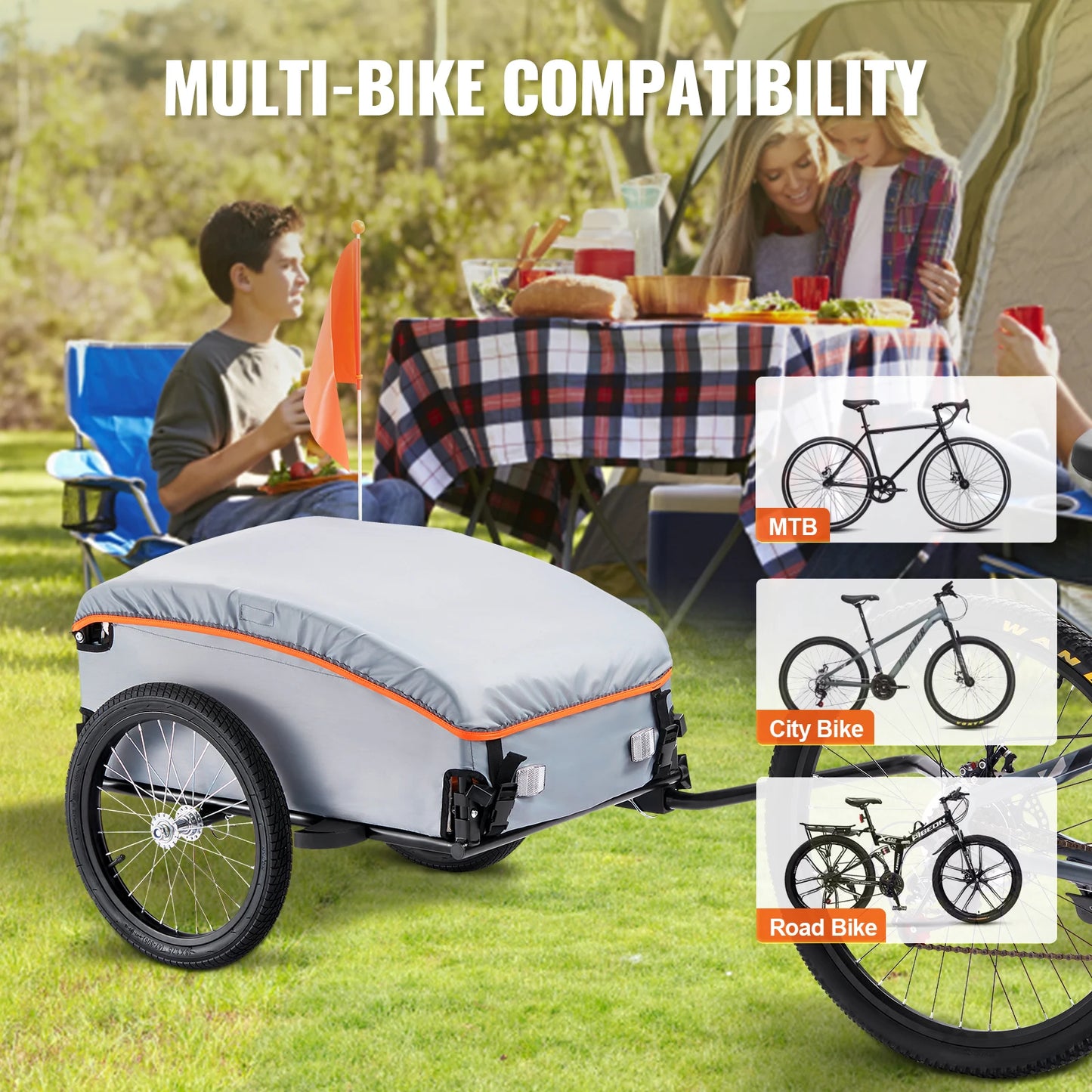 Hign-concerned 100lb Bike Cargo Trailer Foldable Wagon Cart
