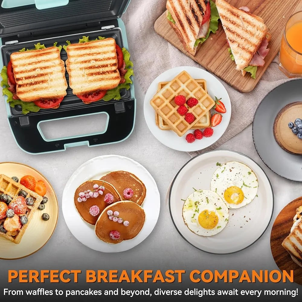 XMSJ 3 In 1 Mini Waffle Maker With Removable Plates