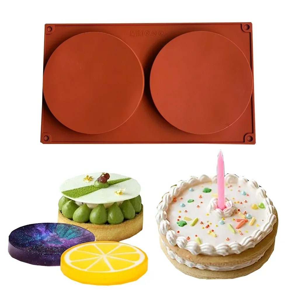 Cake Tools Two Hole Silicone Disc Cake Mold Fondant