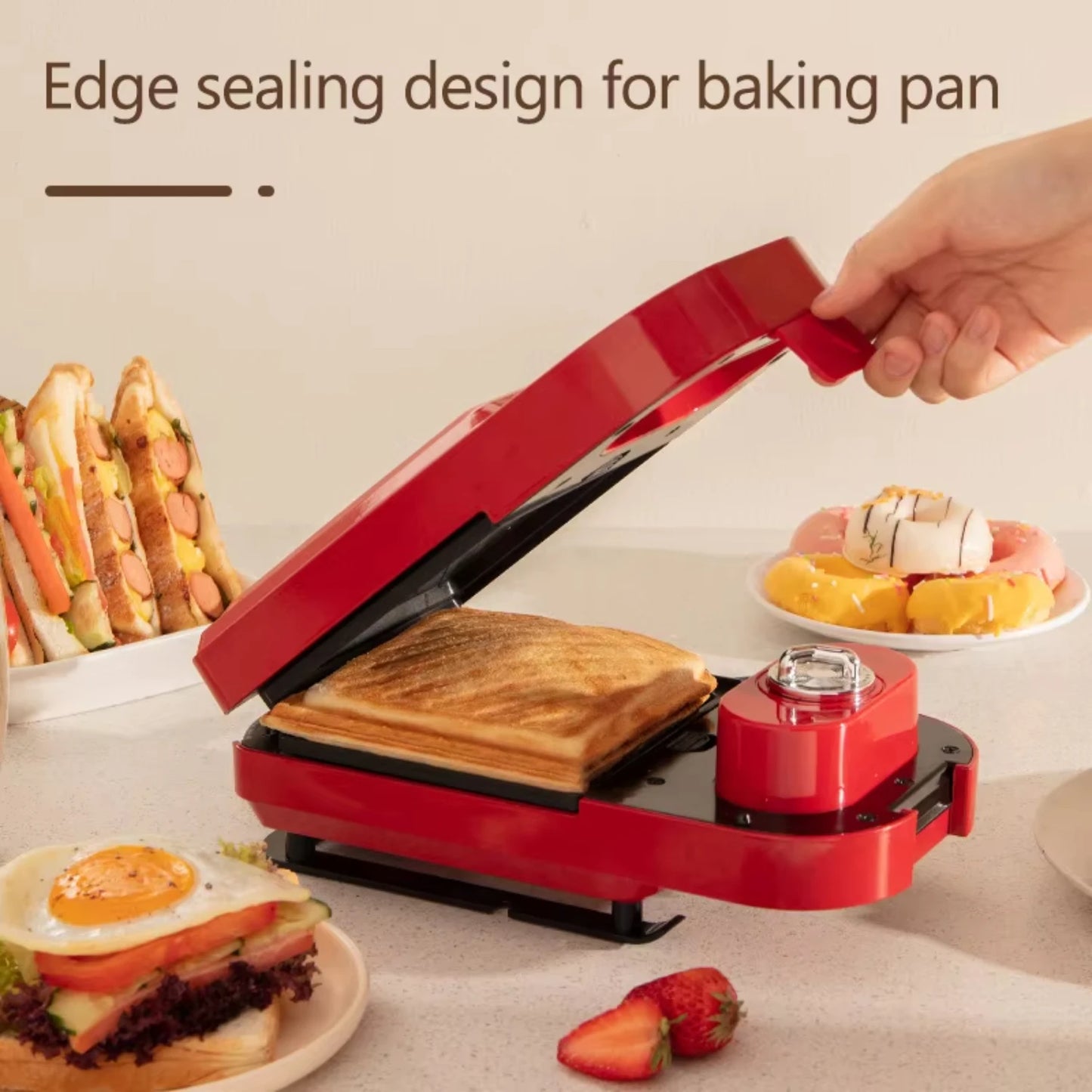 220V  Sandwich Maker Timed Multifunction Waffle Maker Cake Toaster Baking takoyaki Pancake Sandwichera Breakfast Machine
