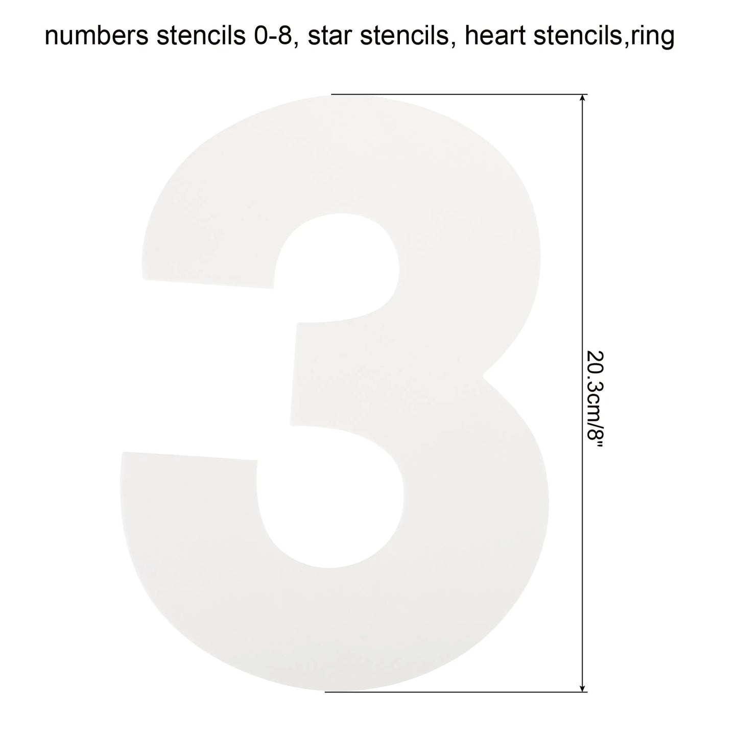 UXCELL Number Stencil Set PET Plastic Reusable Star Ring