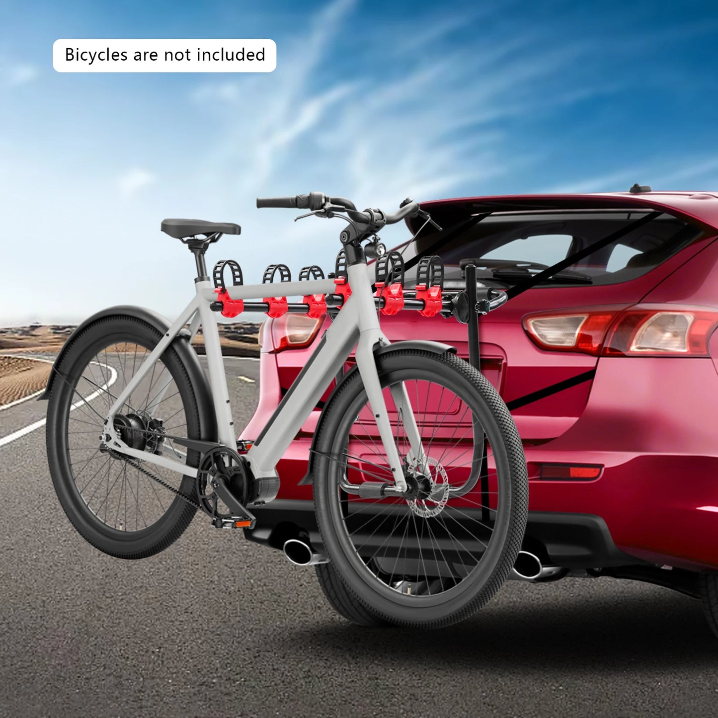 Folded 3 Bike Trunk Mount Rack Universal Car Carrier
