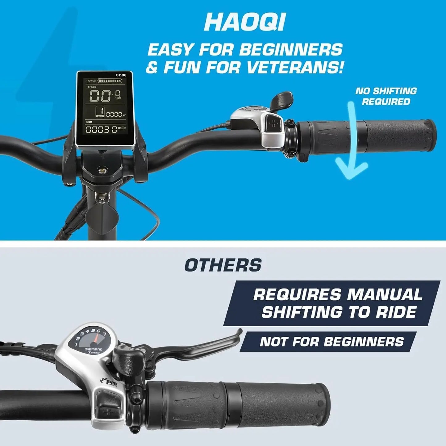 HAOQI Camel Electric Fat Tire E Bike 750W 48V Commute