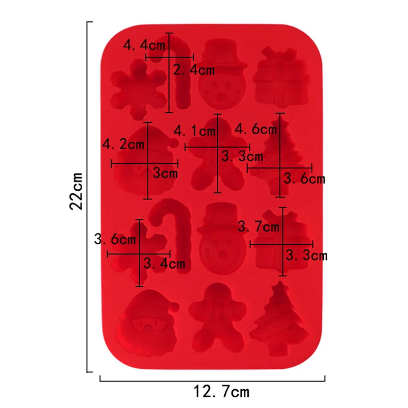 Cake Tools 14 Hole Christmas Silicone Chocolate Mold Pastry