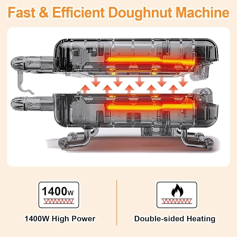 Mini Donut Maker 16-Hole Electric Doughnut Pancake Machine Non-Stick Surface Home Baking Kit Fast Healthy Treats Ideal Kids
