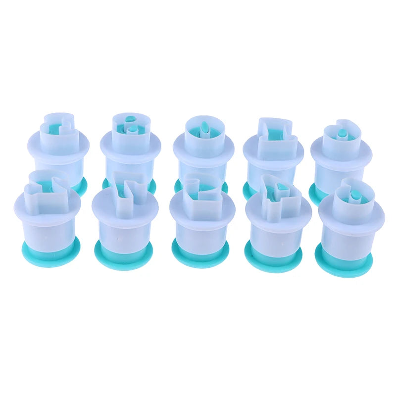 Cake Tools 10 Pcs Plunger Cookie Cutter Alphabet Numbers
