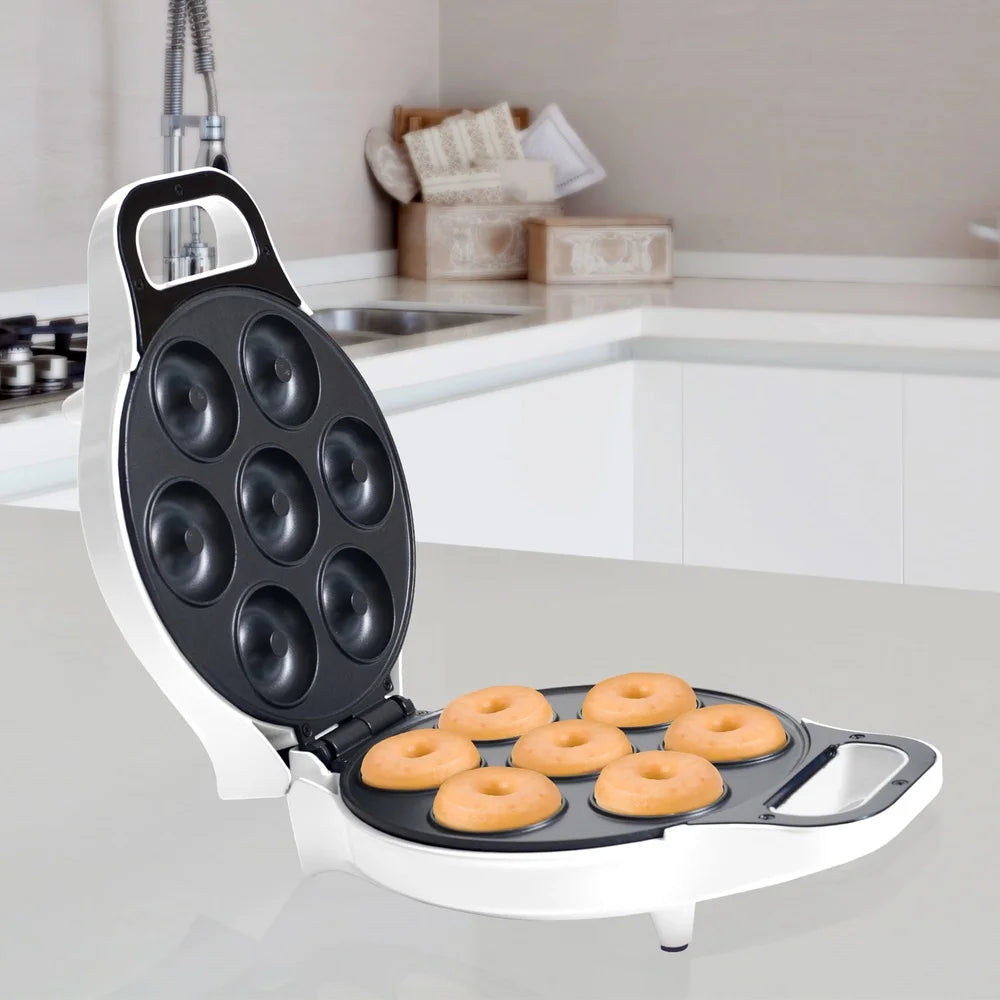 Nonstick Mini Donut Maker Machine Home Baking Healthy Treats Easy Clean Fun Activity with Kids Up to 7 Donuts at Once