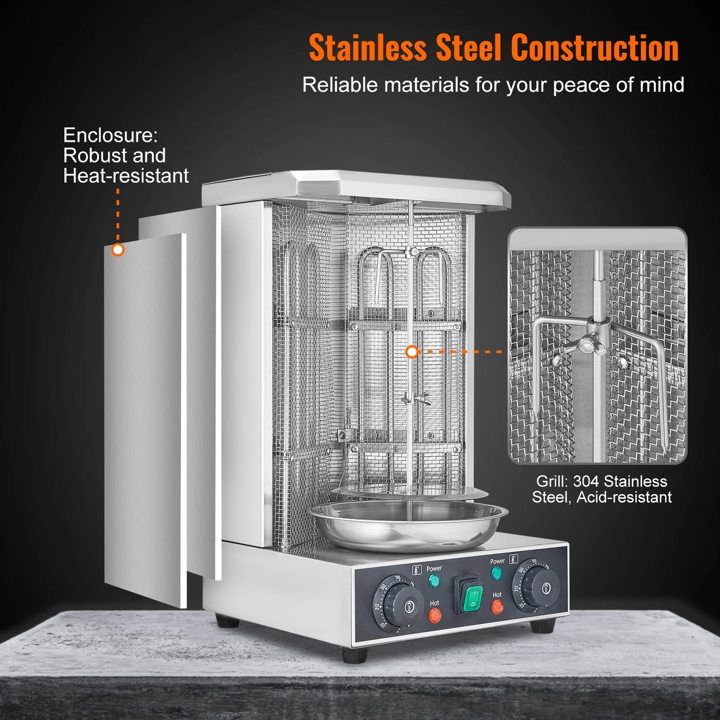 SucceBuy Shawarma Grill Machine 13lbs Electric Vertical Oven
