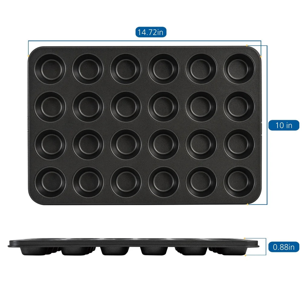 Feature 24 Cavity Nonstick Mini Muffin Pan Carbon Steel