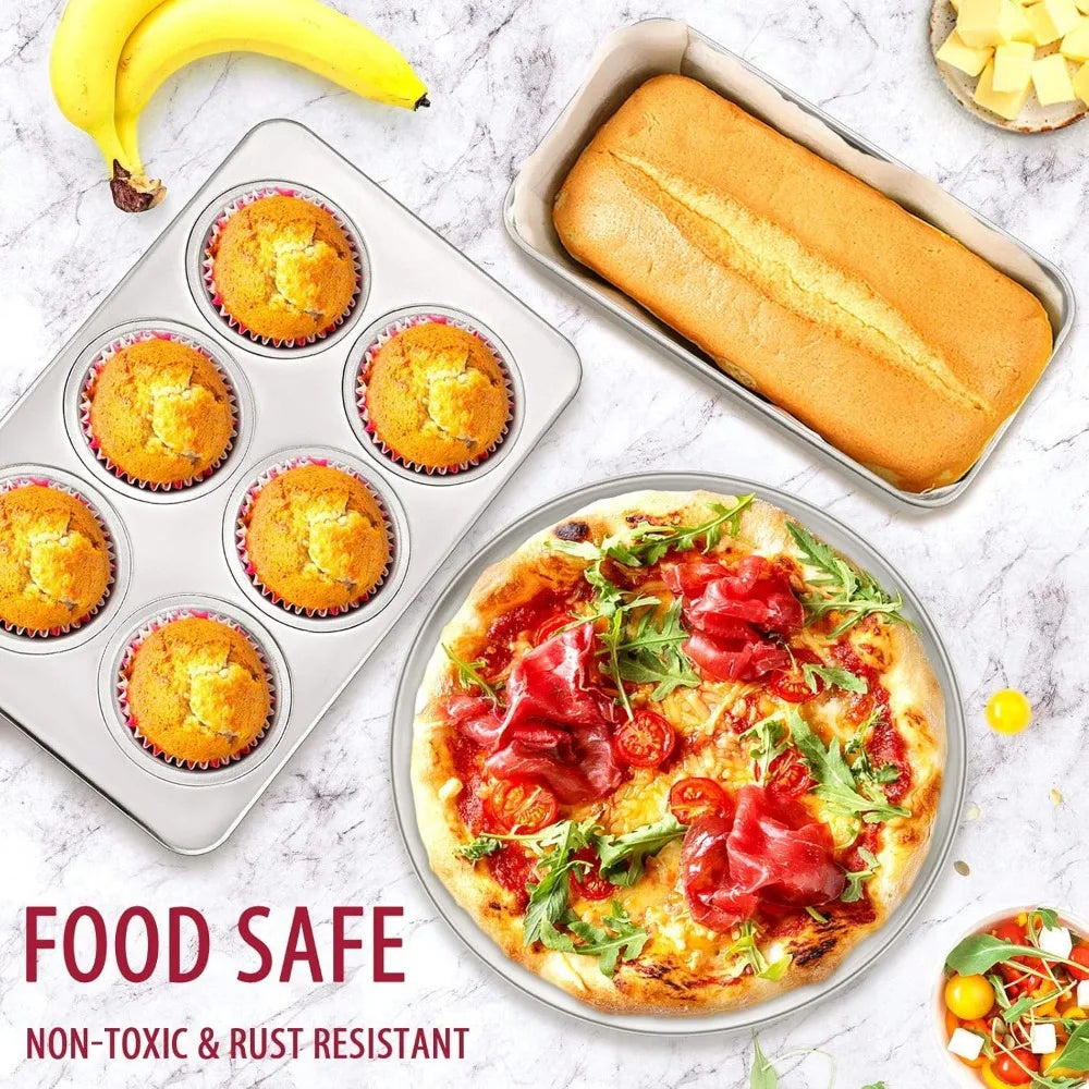 E-Far Stainless Steel Bakeware Set With Cake Pans Everyday