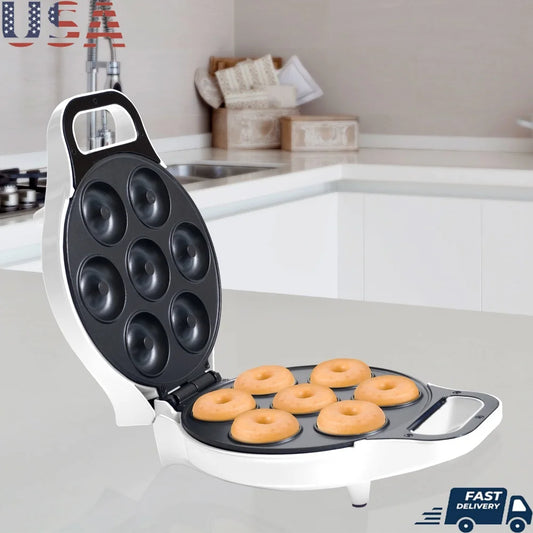 Nonstick Mini Donut Maker Machine Home Baking Healthy Treats Easy Clean Fun Activity with Kids Up to 7 Donuts at Once