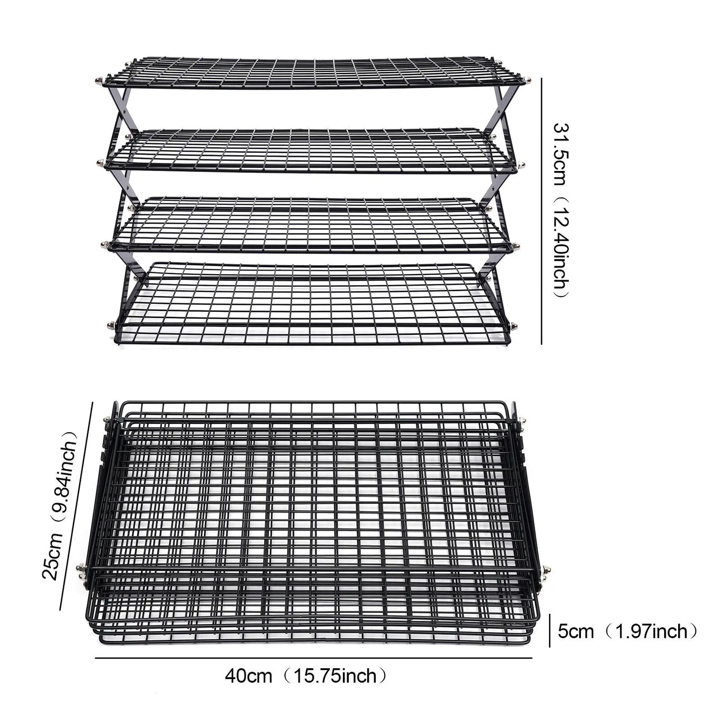 Hign Concerned 4 Tier Collapsible Cooling Rack Bakeware