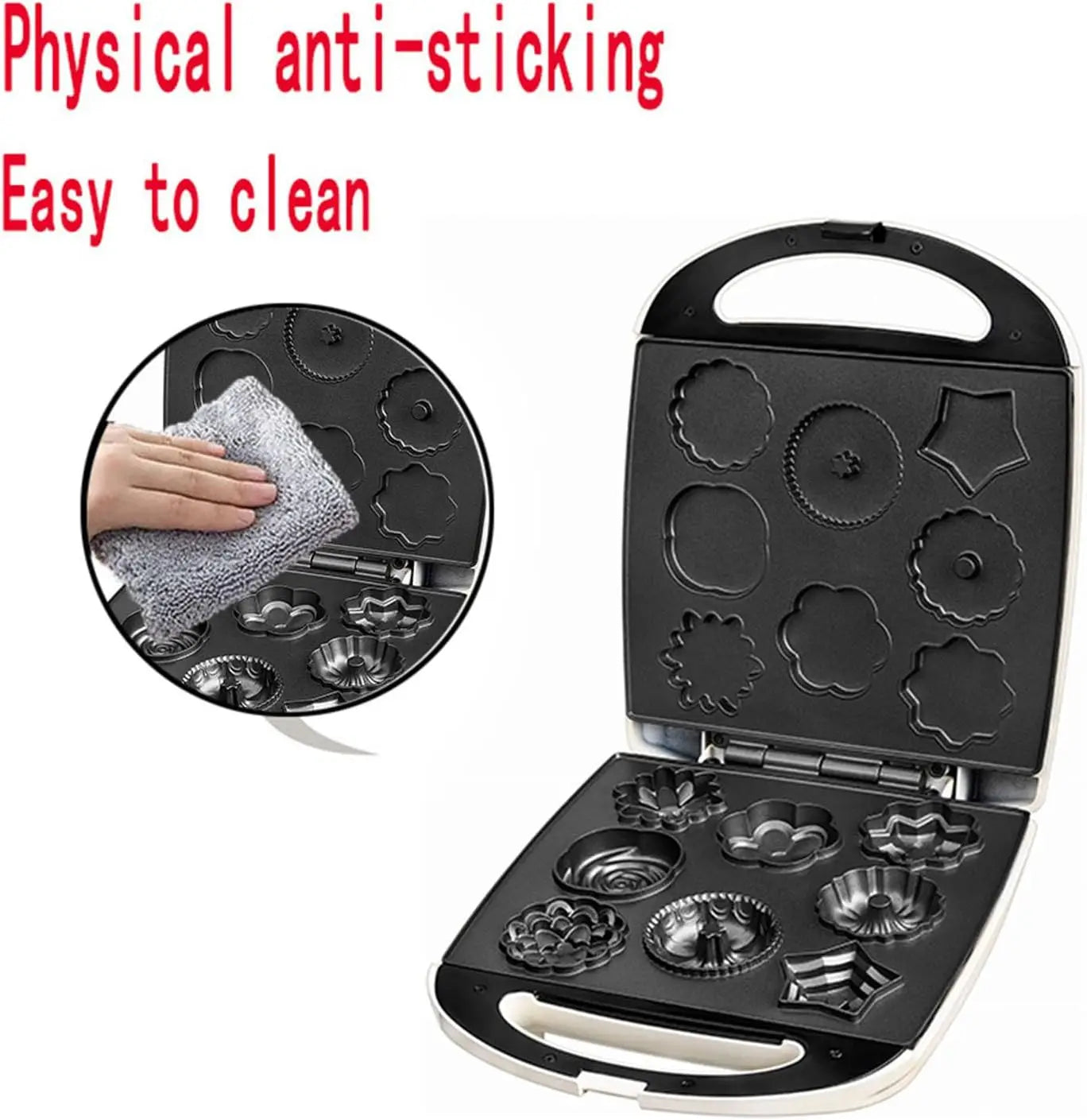 Iosn Pancake Maker 1000W 8 Hole Double Sided Heating Machine
