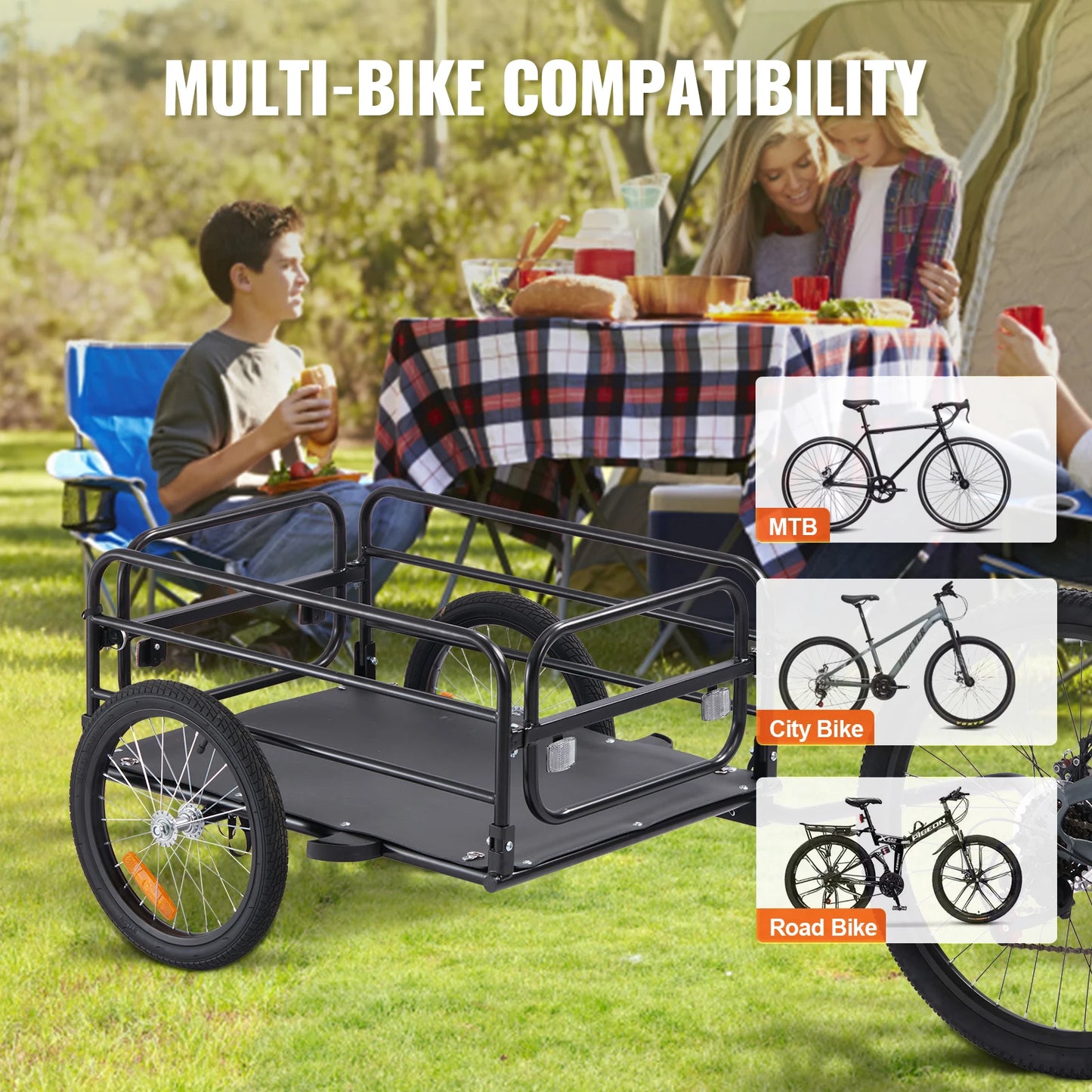 SucceBuy Bike Cargo Trailer Foldable Wagon For Bicycles