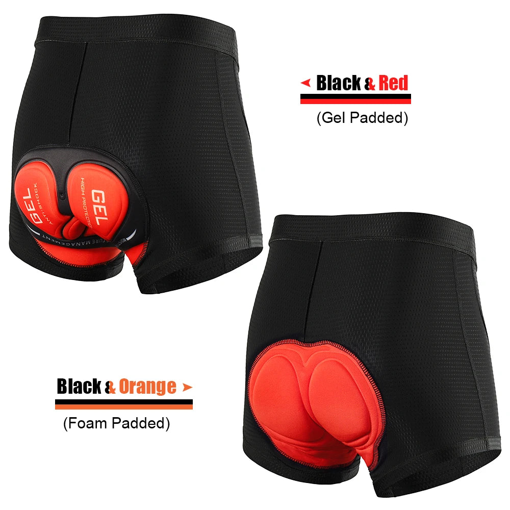 Mens Cycling Shorts 3D Gel Pad Breathable Non Slip Comfort