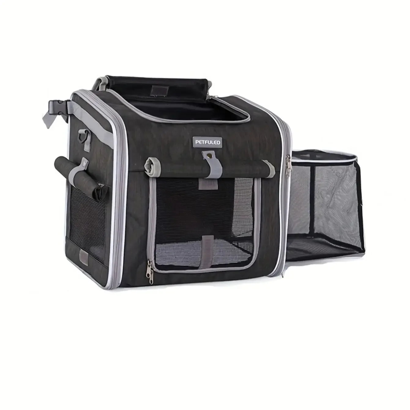 Fuled Dog Cat Bike Basket Expandable Soft Sided Carrier